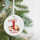First Christmas Ceramic Ornament — Personalized "Jessica's 1st Christmas" Baby Keepsake