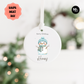 Personalized Snowman Ceramic Ornament — "Merry Christmas" Holiday Decoration (Name: Honey)