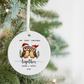 First Christmas Together Ceramic Ornament — Personalized 'Our First Christmas' Owl Decoration (Names & Year)