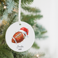 Football Christmas Ornament — Personalized Ceramic Holiday Keepsake (Name & Year)