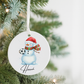Personalized Snowman Soccer Ceramic Ornament – Custom Name & Year Holiday Decoration