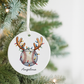 Baseball Reindeer Ceramic Ornament — Personalized Name & Year (e.g., Angelina 2025)