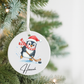 Personalized Penguin Hockey Ornament — Ceramic Christmas Tree Decoration (Name & 2025)