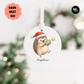 Personalized Hedgehog Christmas Ornament — Ceramic Holiday Decoration (Name & Year)