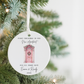 First Christmas in Our New Apartment Ceramic Ornament — Personalized Pink Door, Names & Year