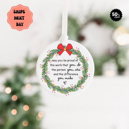 Inspirational Holiday Ornament – "May You Be Proud" Ceramic Christmas Decoration