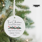 First Christmas in Our New Home Ceramic Ornament — Personalized Address & Names, 2025