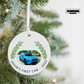 Personalized Ceramic Ornament - "Jason's First Car - 2025" with Photo & Laurel Wreath