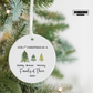 Family of Three Ceramic Christmas Ornament — "Our 1st Christmas as a" Personalized 2025 Tree Decoration