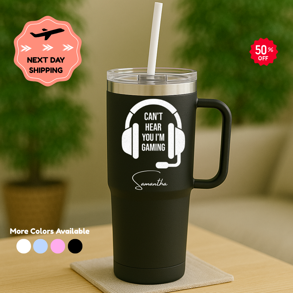 Personalized Gamer Tumbler, Funny Gaming Gift, Stainless Steel Cup