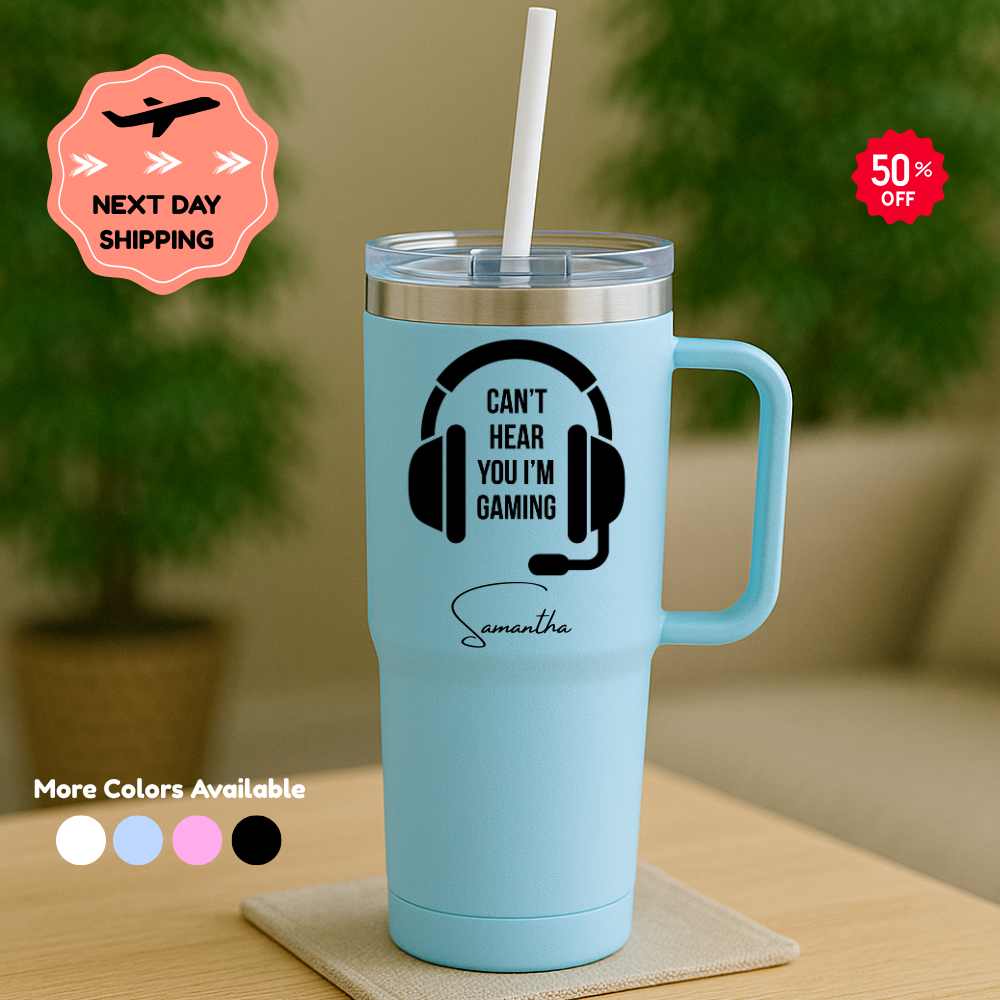 Personalized Gamer Tumbler, Funny Gaming Gift, Stainless Steel Cup
