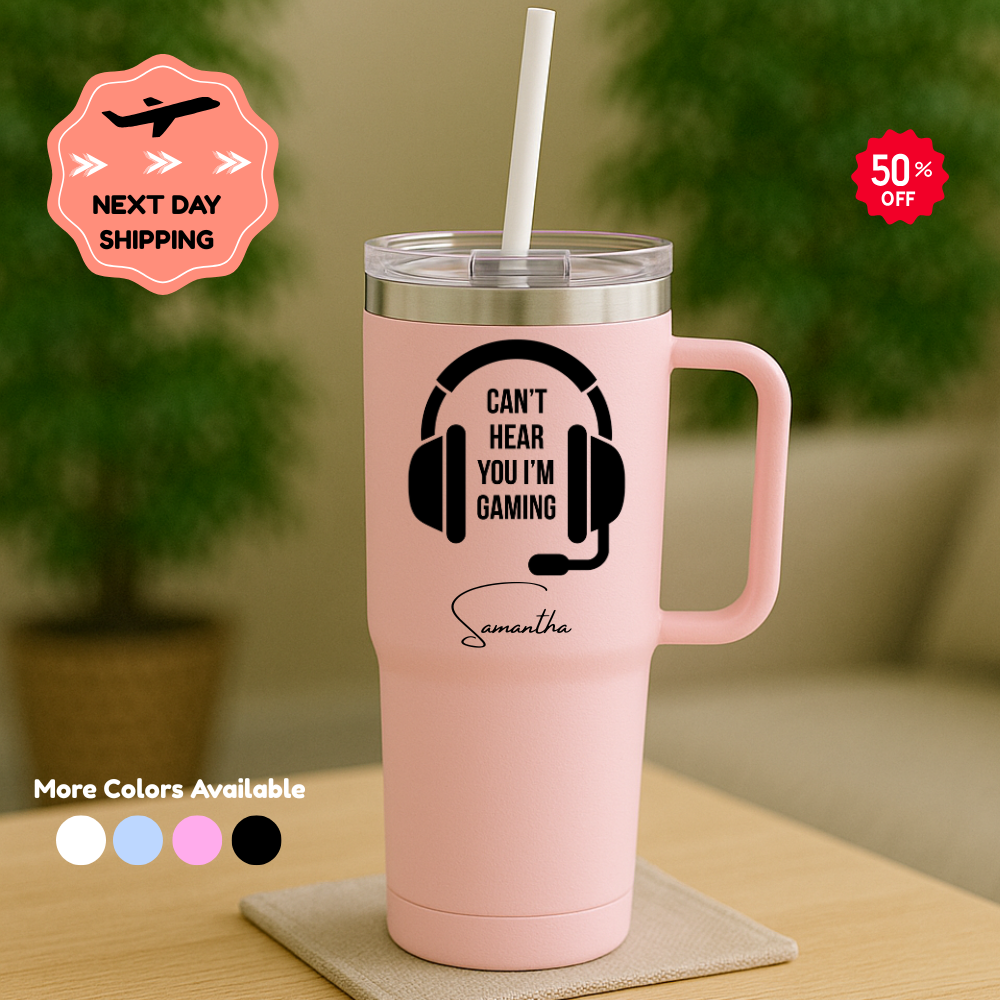 Personalized Gamer Tumbler, Funny Gaming Gift, Stainless Steel Cup