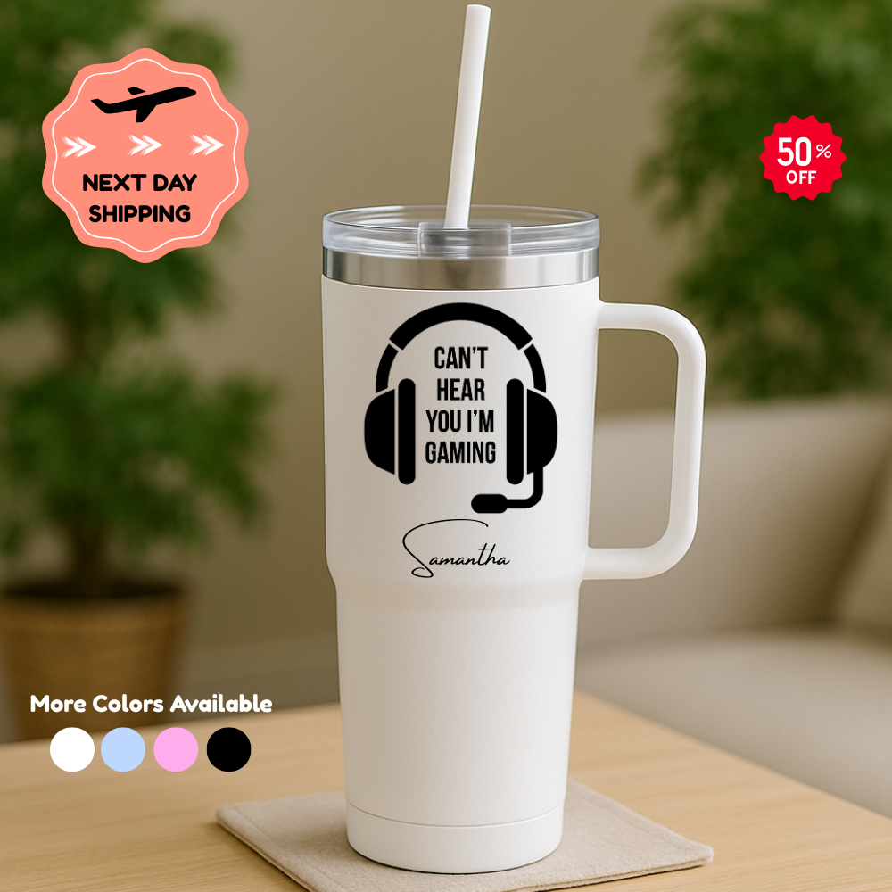 Personalized Gamer Tumbler, Funny Gaming Gift, Stainless Steel Cup